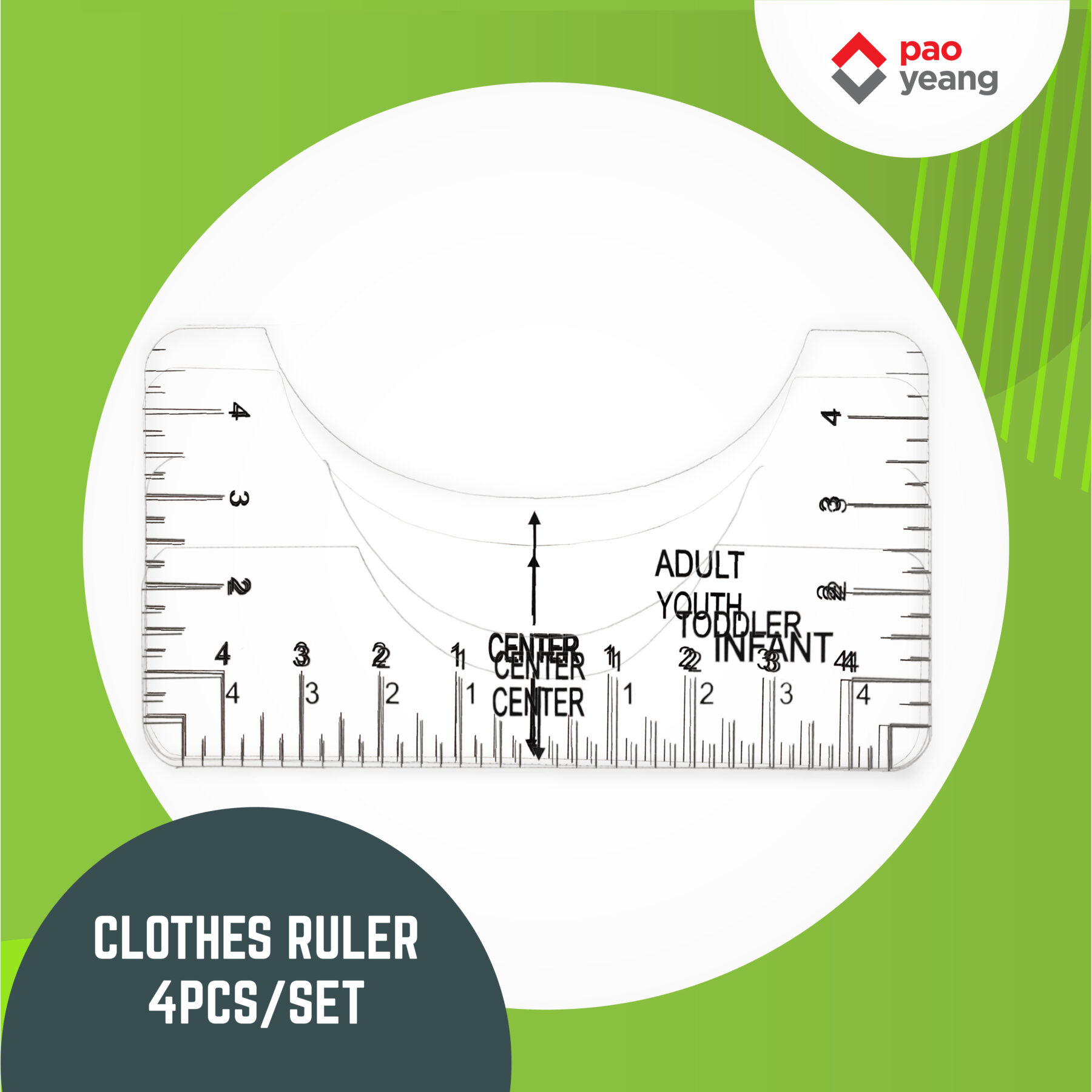 4pcs/set PVC T-shirt Ruler Guide Alignment Tool, Alignment Tool to
