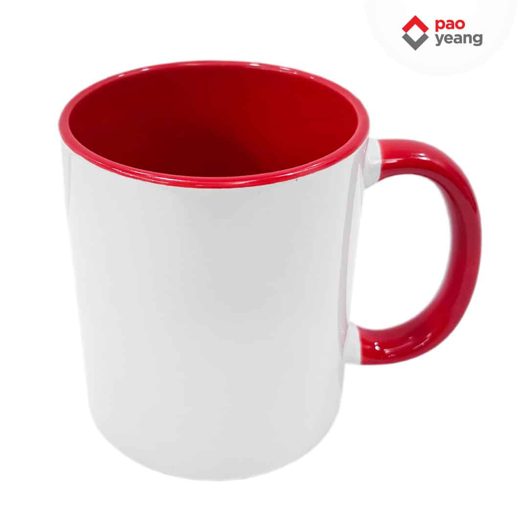 grade a sublimation plain inner rim colored mug 11oz with white box