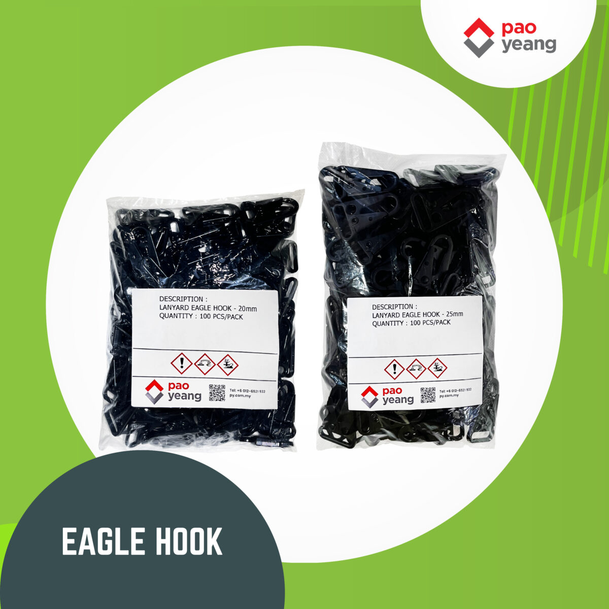 lanyard eagle hook (black ) 20mm/25mm (1pack=100pcs)